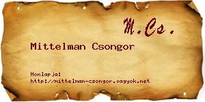 Mittelman Csongor névjegykártya